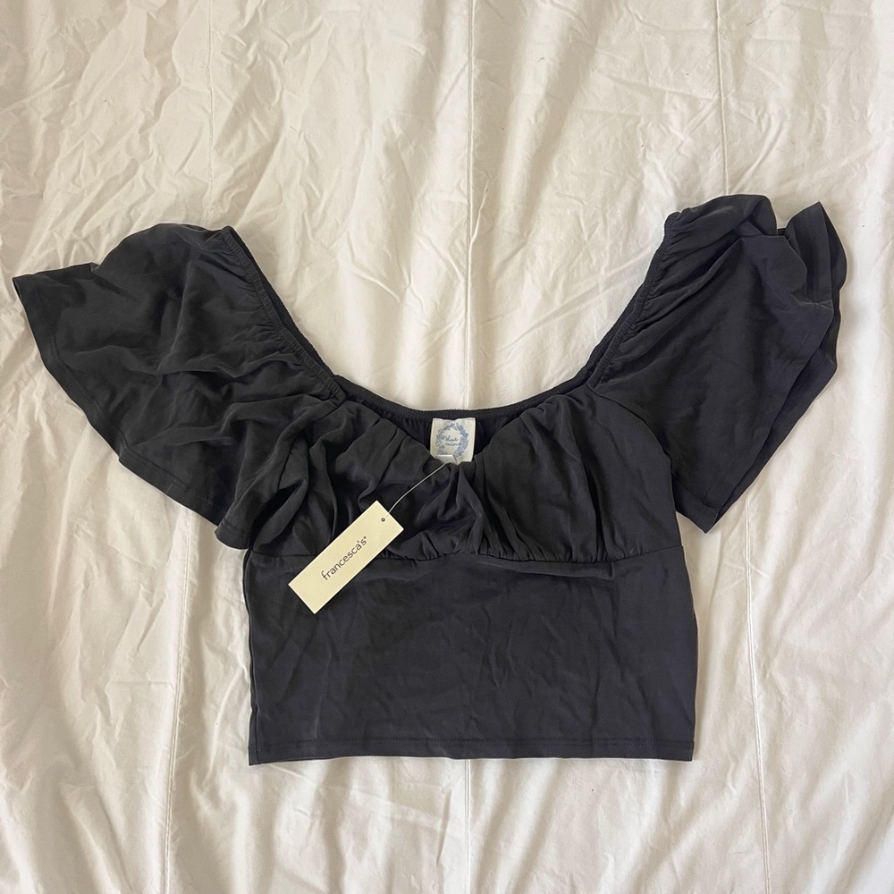Francesca’s Black Off-Shoulder Top